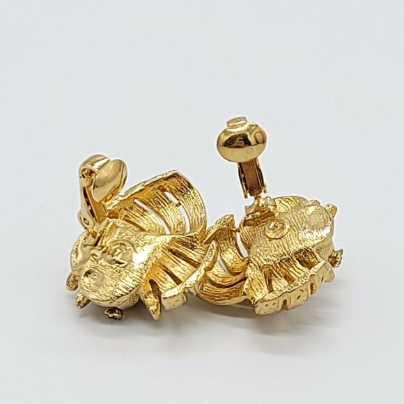 Corocraft Clear Rhinestone Berry Textured Earrings - Picture 4 of 4